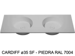 Plan vasque lavabo circulaire ⦰ 35 cm sur mesure Largeur 100 à 201 x P 40 à 51 cm Finition lisse 10 couleurs au choix, Anti bactérien Résine Akrytan® dans la masse Livraison Offerte.